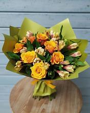 Букет цветов из:  Альстромерии и Розы в Данилово