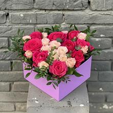 Цветочная композиция из Розы в коробке в Данилово