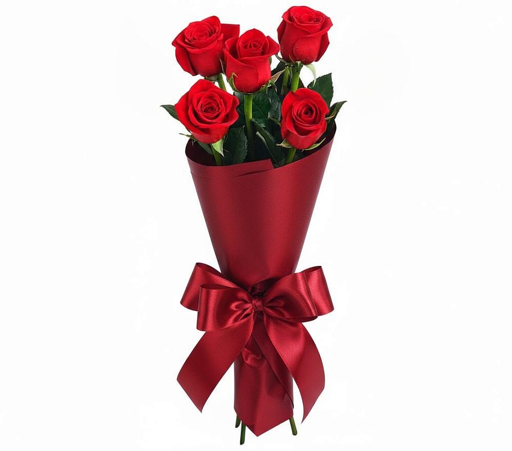 Букет 5 Красных роз Эдлесс Лав в Данилово
