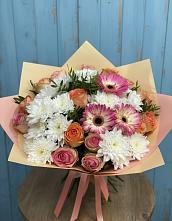 Букет цветов из:  Розы, Герберы и Хризантемы в Данилово