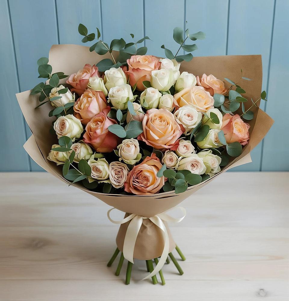 Букет цветов из: Альстромерии и Розы в Данилово