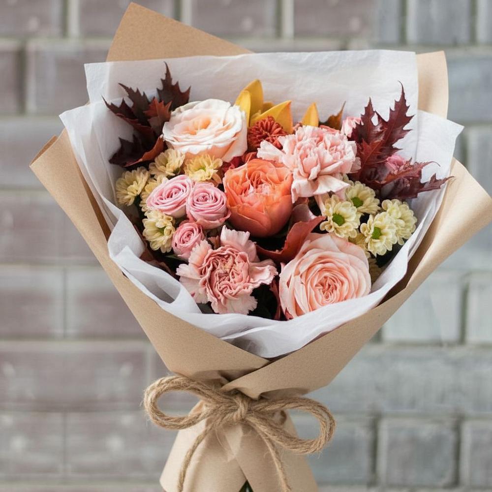 Букет цветов из: Гвоздики, Хризантемы и Розы в Данилово