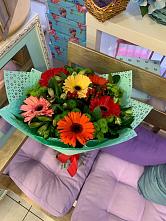 Букет цветов из:  Герберы, Хризантемы и Альстромерии #REPLACE_PRED# Данилово