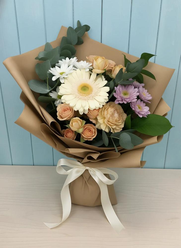Букет цветов из: Герберы и Хризантемы в Данилово