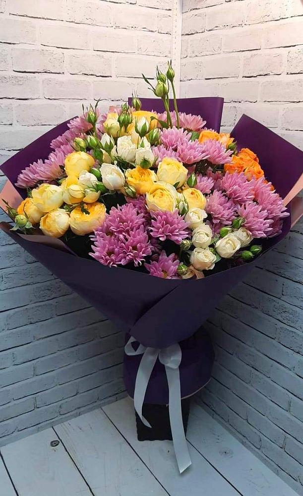 Букет цветов из: Хризантемы и Розы в Данилово