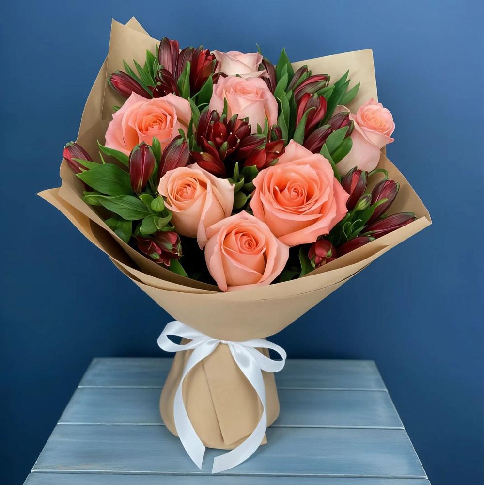 Букет цветов из: Розы и Альстромерии в Данилово