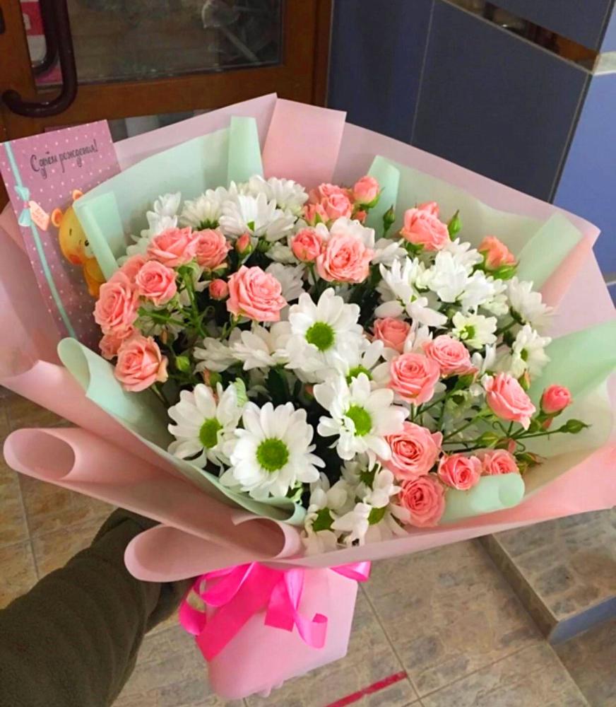 Букет цветов из: Розы и Хризантемы в Данилово