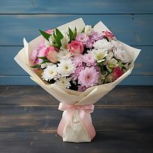 Букет цветов из:  Хризантемы, Альстромерии и Розы в Данилово