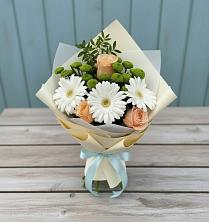 Букет цветов из:  Герберы, Розы и Хризантемы в Данилово