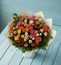 Букет Микс из разноцветных кустовых роз #REPLACE_PRED# Данилово